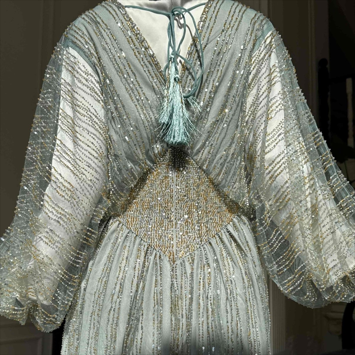 Crystal-Embellished Elegant Abaya with Defined Waist Silhouette (MA391)