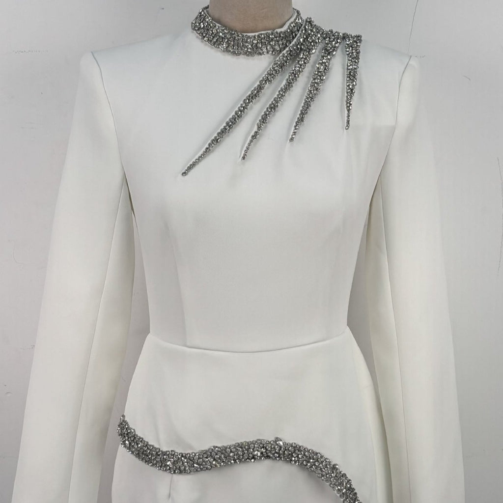 Crystal Embellished Evening Gown(MS313)
