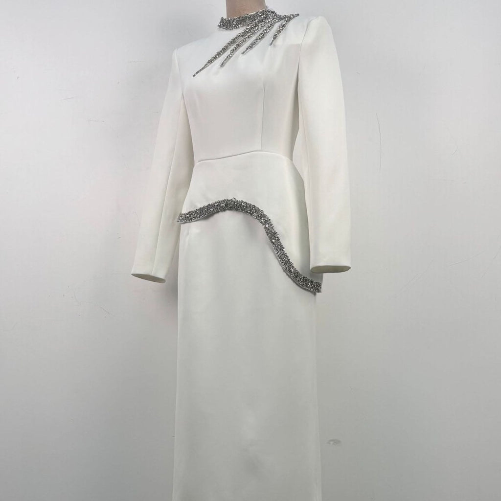 Crystal Embellished Evening Gown(MS313)