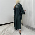 Crystal Trim Butterfly Sleeve Abaya | Oversized Prayer Dress(MA350)