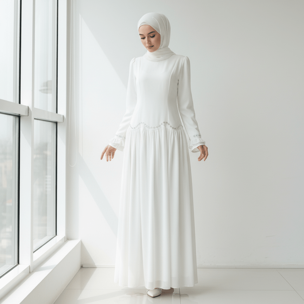 Crystal Waist Chain Dress with Ruffle Cuffs(MS306)