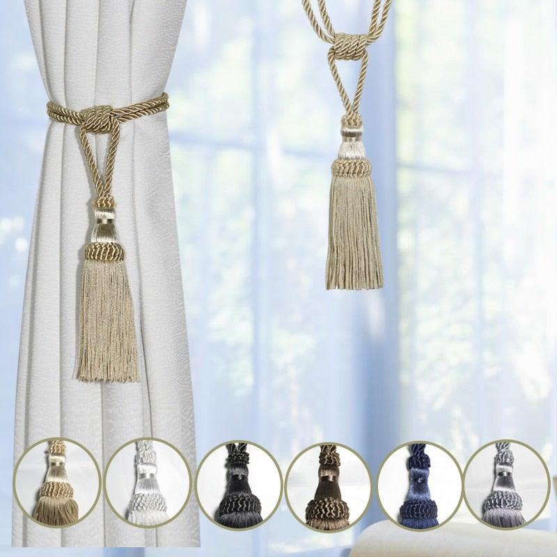 Curtain Tiebacks Tassel Curtain Clips Rope Curtain Tie Backs Holdbacks Decorative  Curtain Holder Accessories For Drape Curtain Holdbacks Braided Buckle Home Decorative Window Drapery Ball Tassels Tieback 50cm