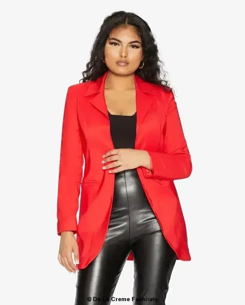 Curved Hem Longline Blazer