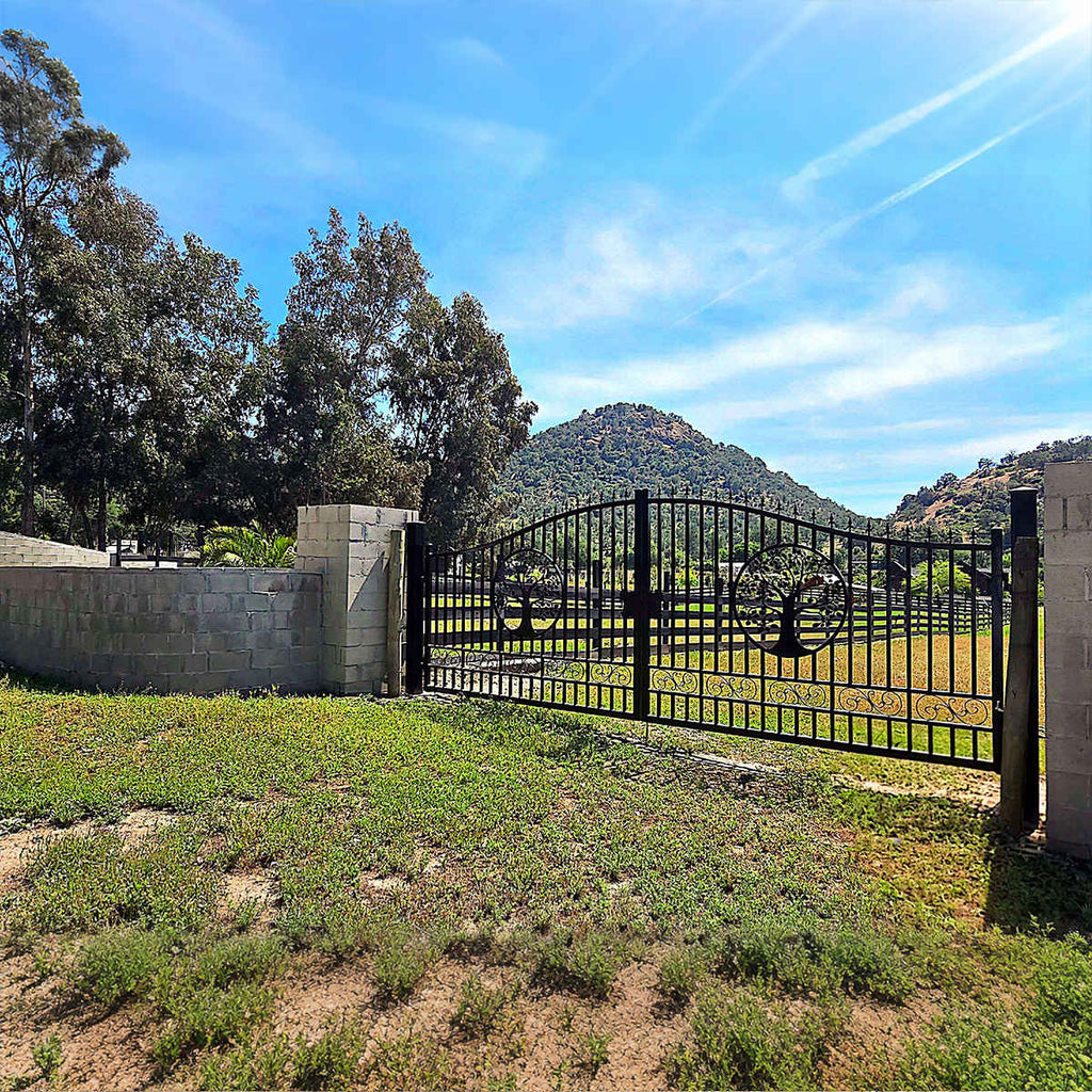 20x8 ft Steel Dual Swing Driveway Gate