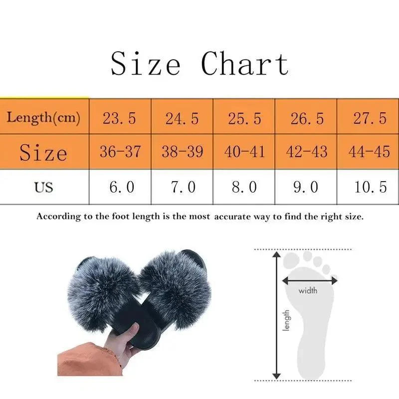 Cute Fluffy Ladies Indoor Warm Slippers Furry Luxury Flip Flops   Women's Fashion Flat Soft Flip Flops