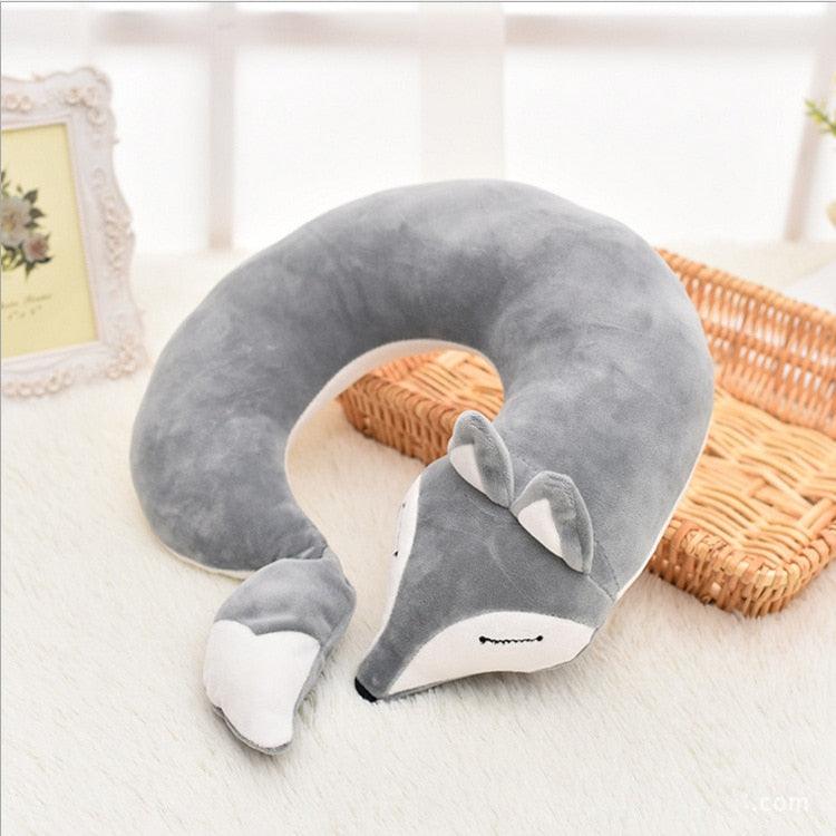 Cute Fox Animal Cotton Plush U Shape Neck Pillow Travel Car Home Pillow Nap Animal Pillow Health Care with Eye Mask Cute Fox U Shaped Neck Pillow for Car Airplane Traveling ,Animal Plush Stuffed Travel Pillow Travel Pillows Cartoon Planes Fox Animal
