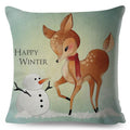 Cute Pillow Cover Cartoon Giraffe Fox Reindeer Animal Nordic Polyester Cotton Cushion Cover For Sofa Home Kids Room Decor Throw Pillow Cases Cartoon Animal Woodland Decorative Cotton Cushion Cover Home Baby Room Decor Standard Pillowcase
