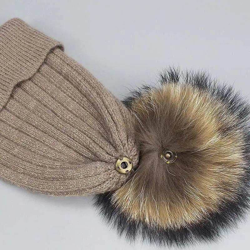 Cute Winter Warm Comfortable Cap Detachable Pom Pom Autumn Super Soft Fashionable Caps For Adults And Kids