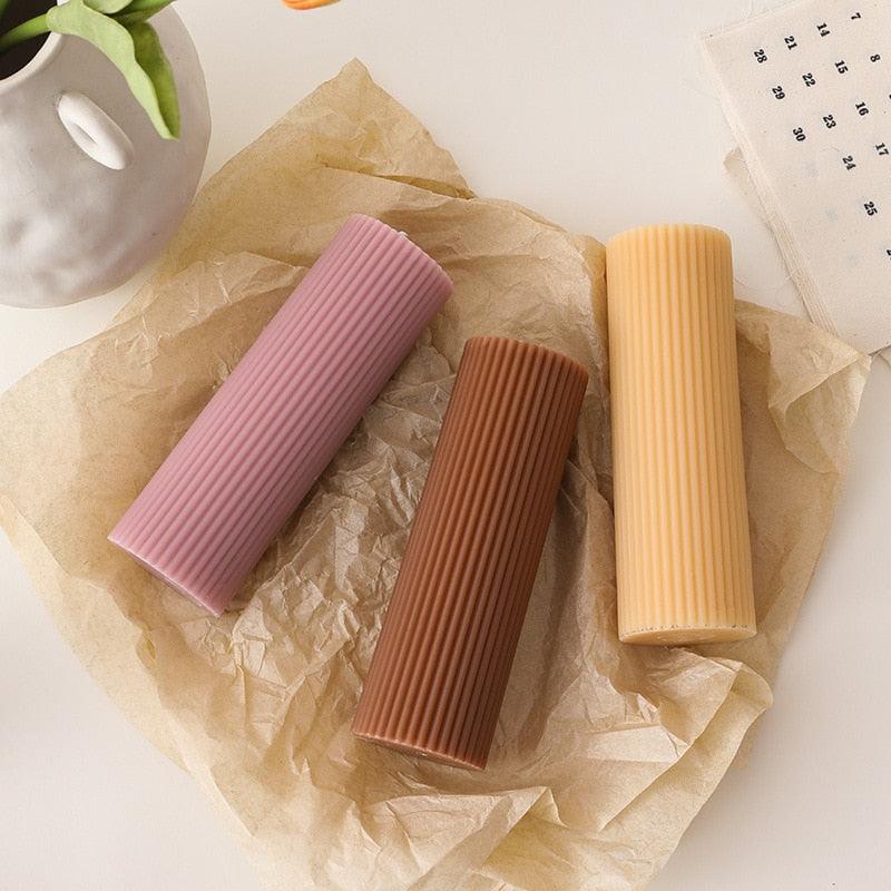 Cylinder DIY Soy Candle Home Decoration Handmade Scented Candles Aromatherapy Romantic Dinner Pillar Candles Clean Burning Dinner Candles for Wedding Home Décor Party Restaurant Spa Candles