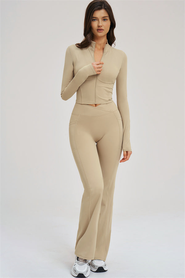 The Sizzle Zip Jacket Flared Leggings 2-Piece Set