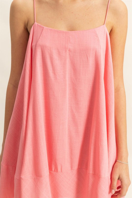 A-Line Flowy Mini Cami Dress with Pockets –Casual & Chic Spaghetti Strap Dress with Functional Pockets for a Relaxed Summer Look
