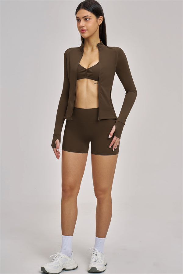 The Swoon Jacket Sports Bra Shorts 3-Piece Set