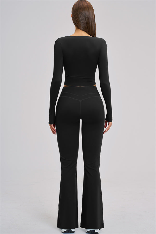 The Stride Long Sleeve T-shirt Flared Leggings 2-Piece Set