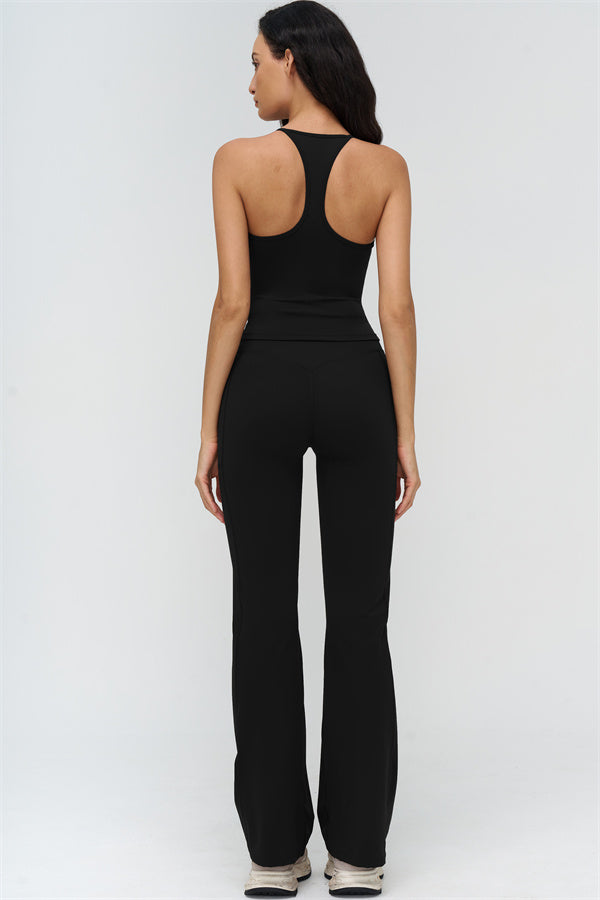 The BoldFit Crop Top Flared Leggings 2-Piece Set