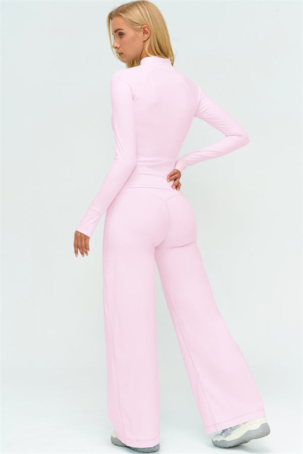 The Twirl Zip Jacket Sports Bra New Straight Leg Pants 3-Piece Set