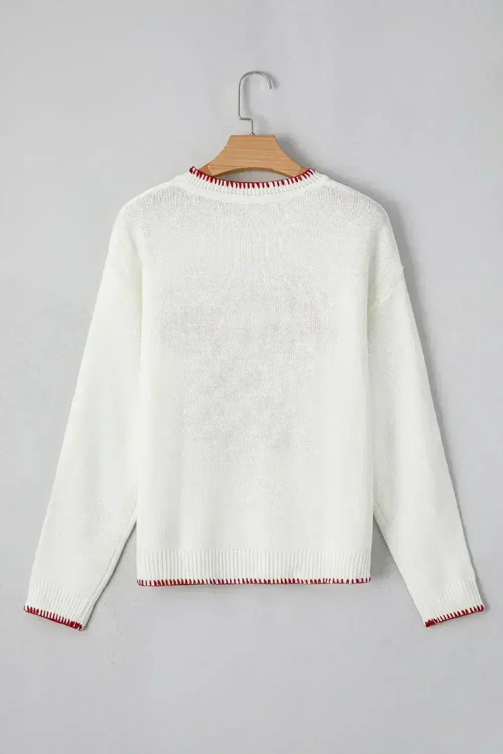 Pink Sweet Bow Drop Sleeve Round Neck Sweater
