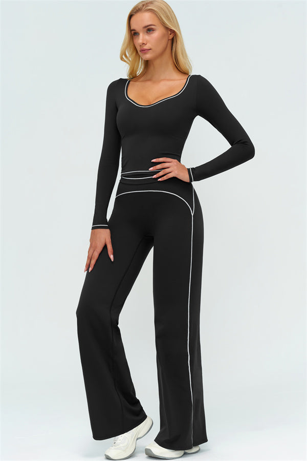 The Amara Long Sleeve T-shirt Flared Leggings 2-Piece Set