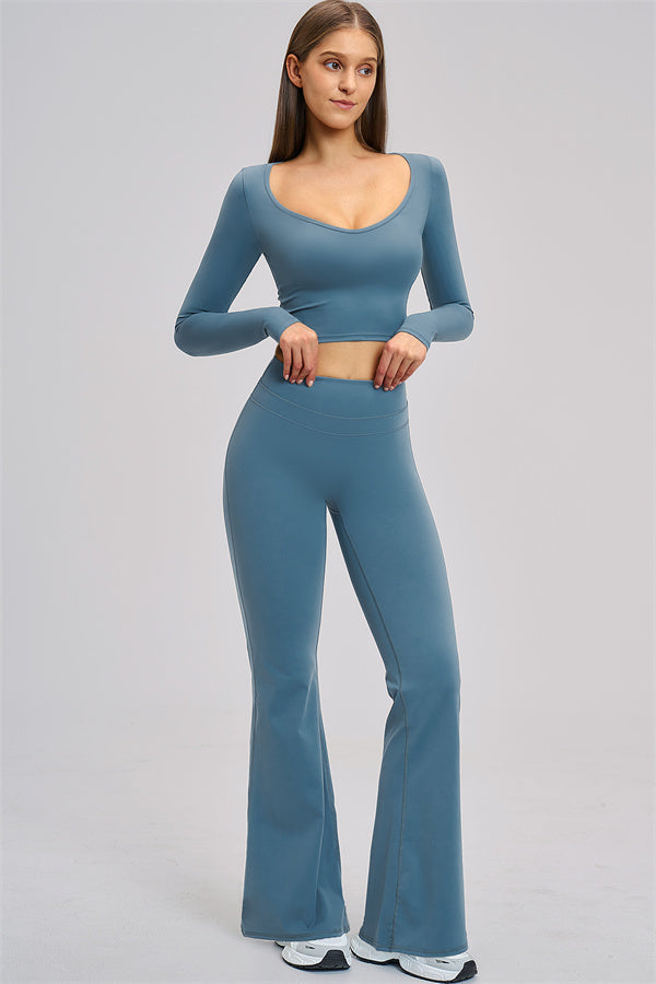 The Stride Long Sleeve T-shirt Flared Leggings 2-Piece Set