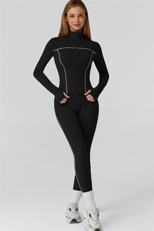 The Venus Zip Top Sports Bra Leggings 3-Piece Set