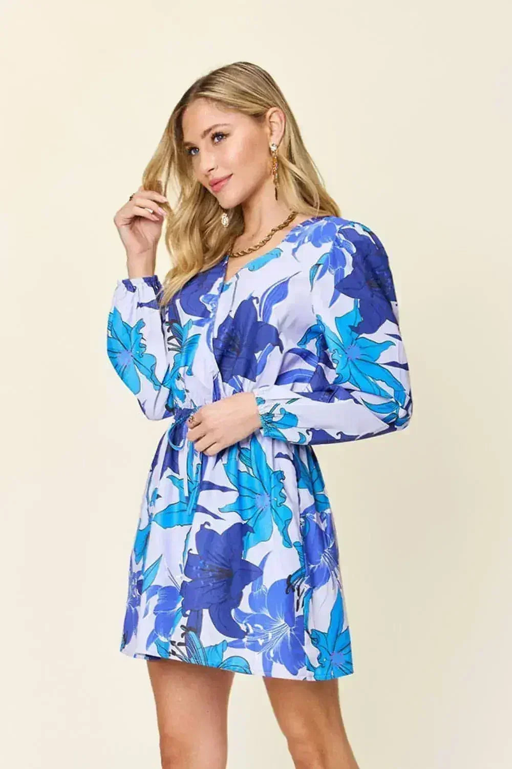 Floral Long Sleeve Romper with Pockets - S-3XL | Femstylo