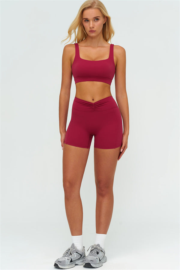 The Lushness V-Back Sports Bra Shorts 2-Piece Set