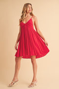 New Summer Ruched Plunge Mini Cami Dress For Women Chic & Flattering, Sculpted Fit, Plunging Romantic Neckline for Night Out & Special Events