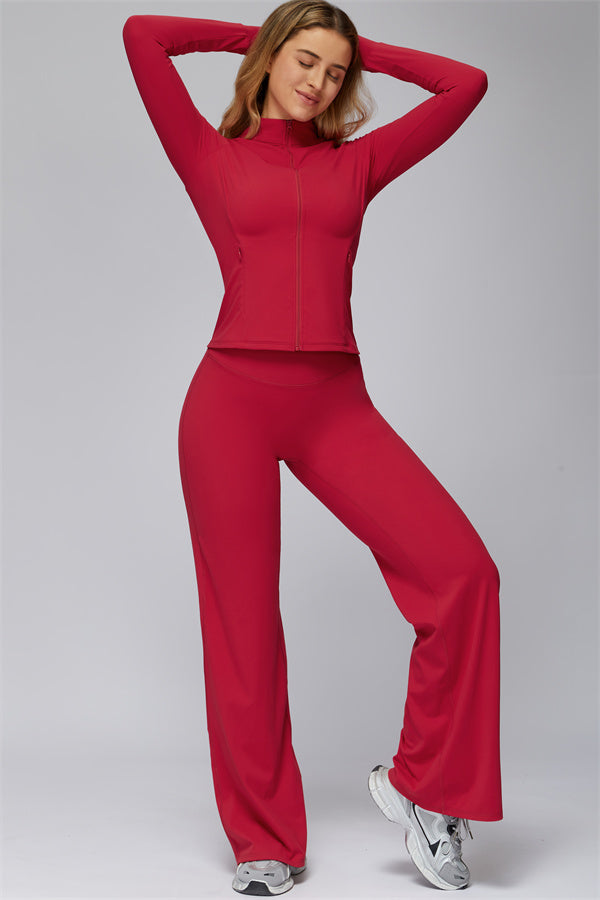 The FlexCore Pure Zip Jacket Flared Leggings 2-Piece Set