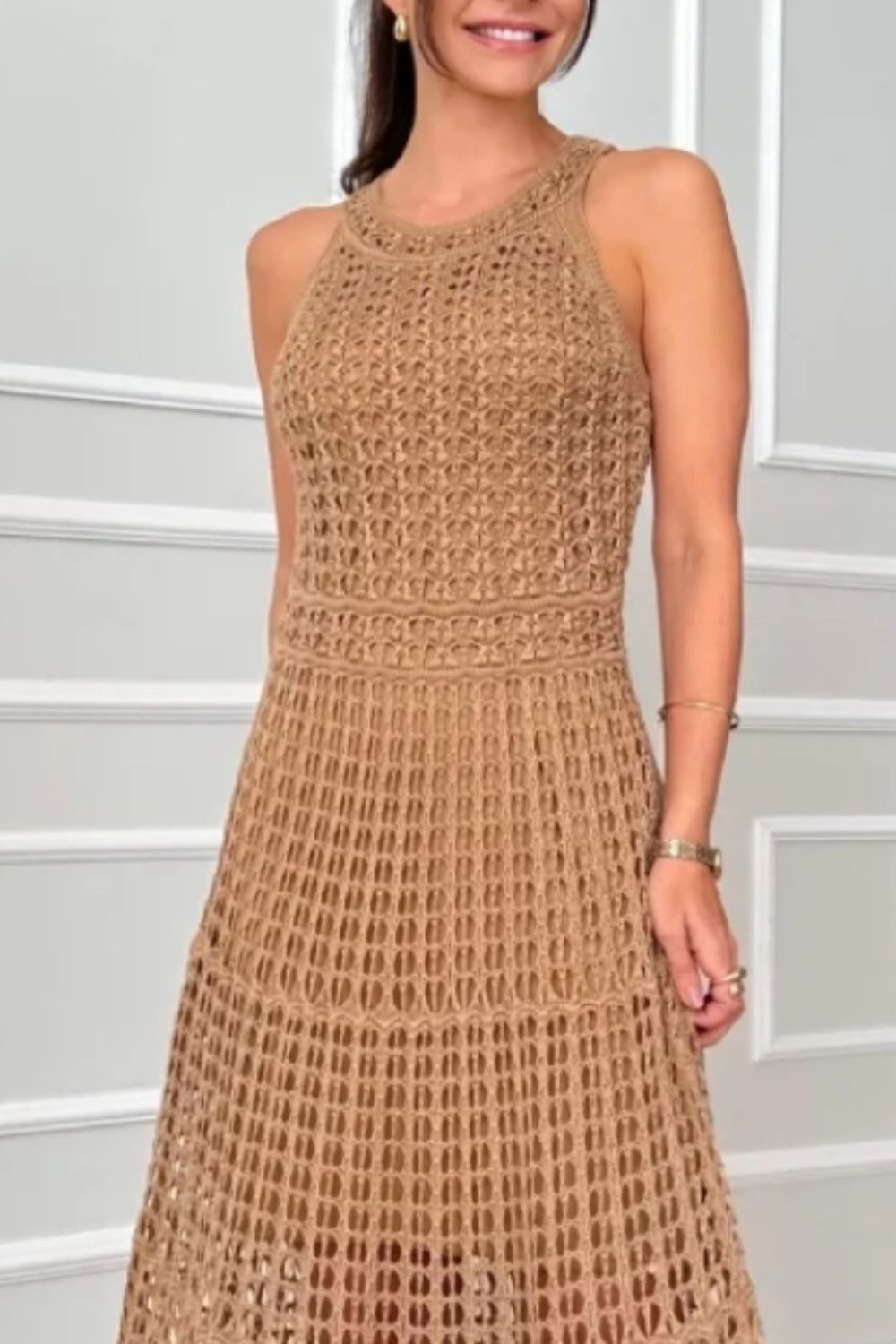 Long Sleeveless Cutout Maxi Dress Chic & Flowy Summer Style Comfortable Dress For Summer