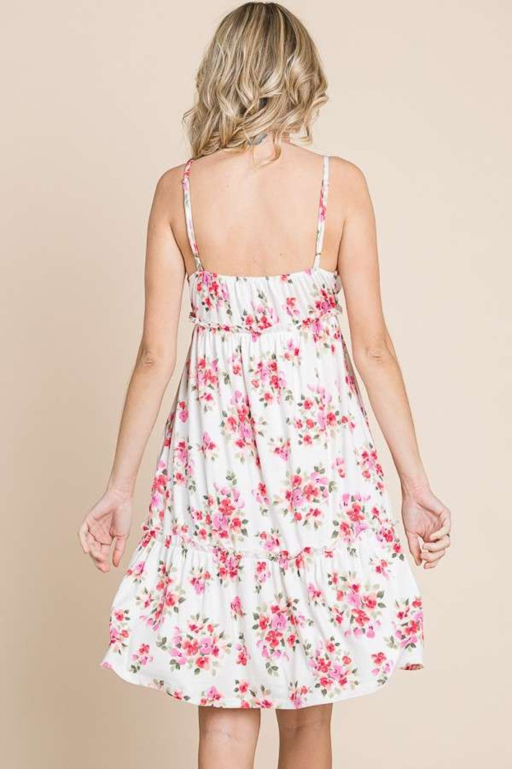 Full Size Floral Frill Cami Summer Dress For Women – Feminine Floral Cami Dress, Flirty Floral Dress, Playful Frill Dress, Elegant Cami Dress, Chic Floral Dress, Relaxed Fit Cami Dress, Stylish Summer Floral Dress