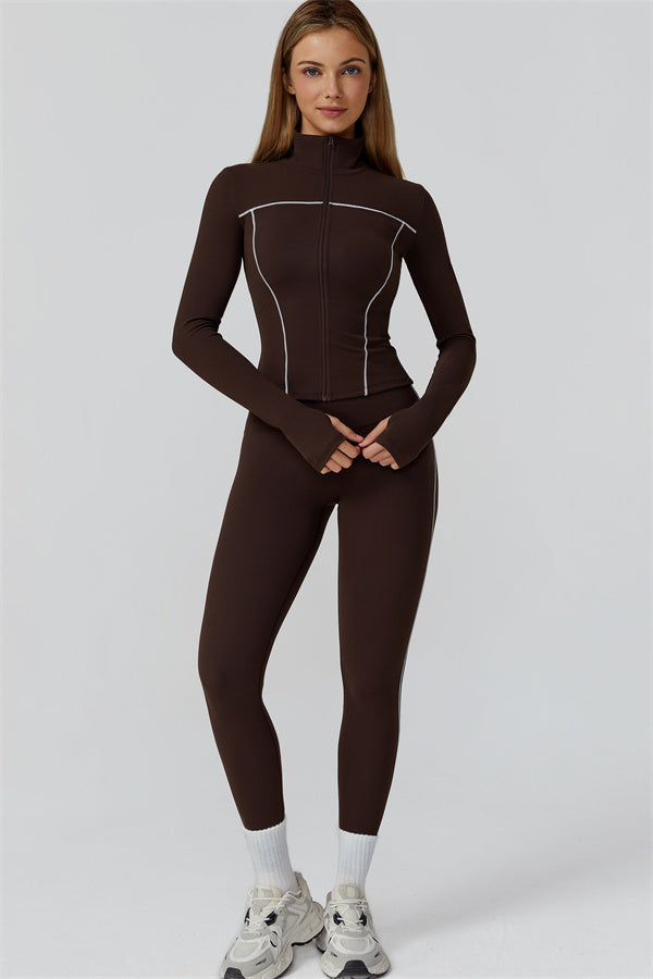 The Venus Zip Top Sports Bra Leggings 3-Piece Set