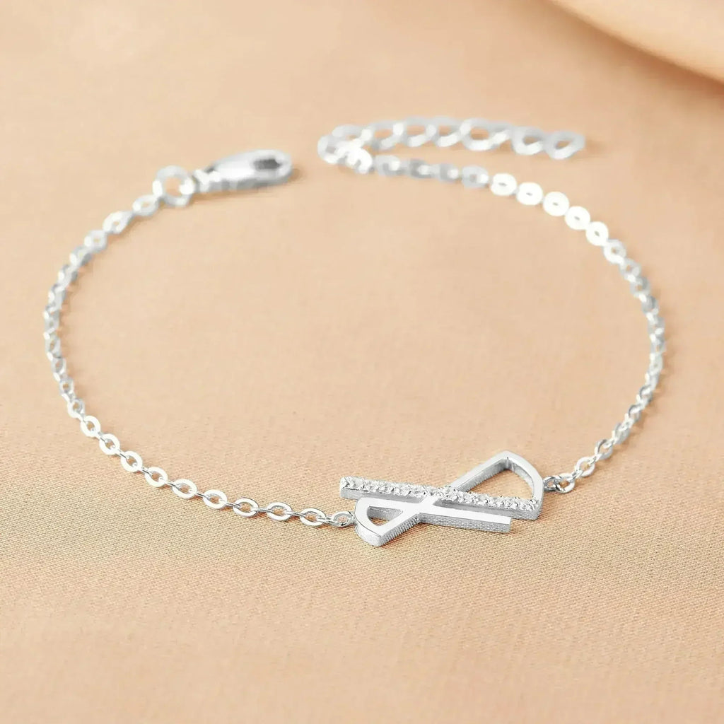 Infintity Charm Bracelet, Silver Infinite Jewelry, Stone Bracelet Fot