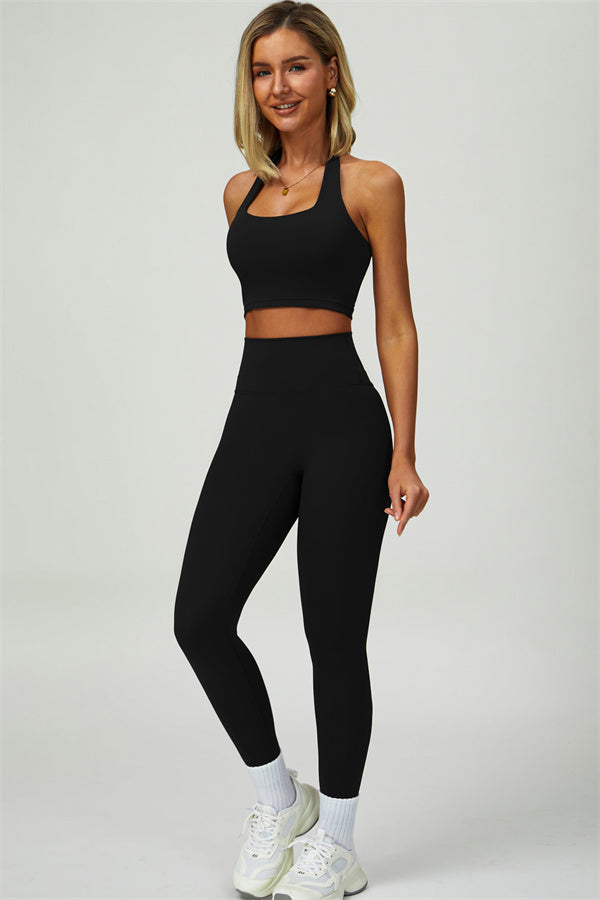 The Seraphine Halter Crop Top Leggings 2-Piece Set