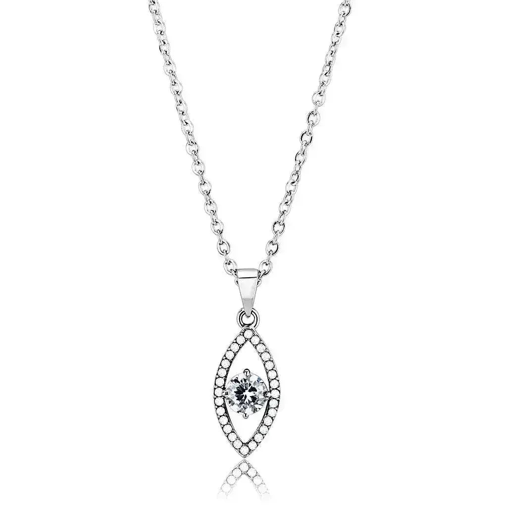 DA228 - High polished (no plating) Stainless Steel Chain Pendant with