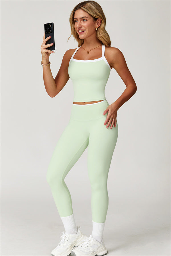 The Quest Cross Back Crop Top Leggings 2-Piece Set