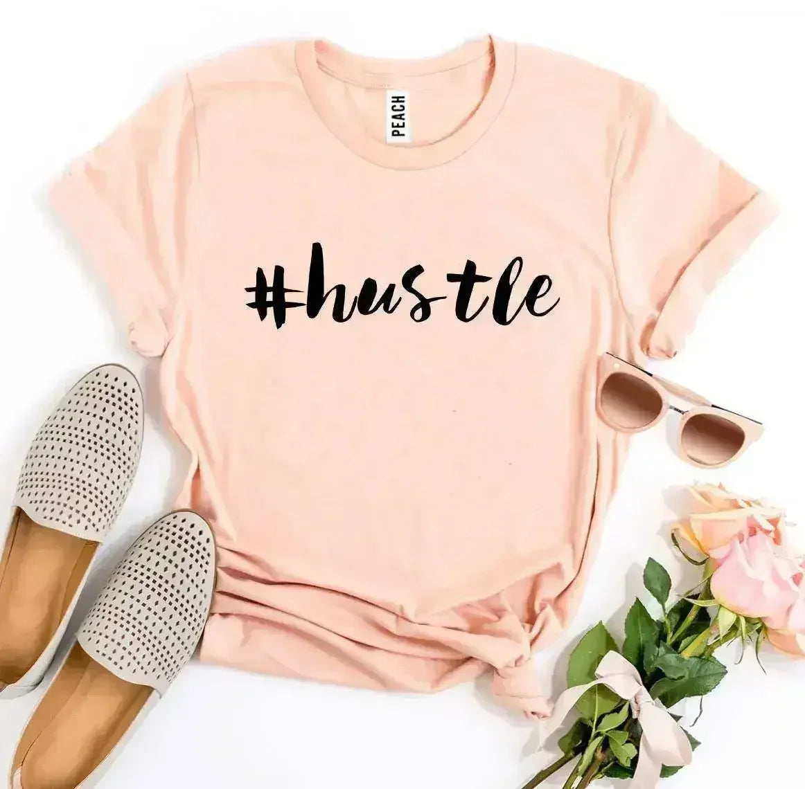 Hustle Printed Women T-Shirt | Premium Cotton | Bella Canvas