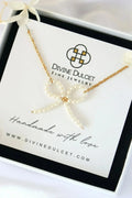 Miss Coquette | 24 Karats Pearls Bow Necklace