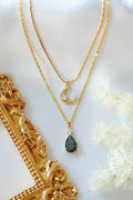 Celestial Moon Necklace - 18K Gold & CZ Charms | Femstylo