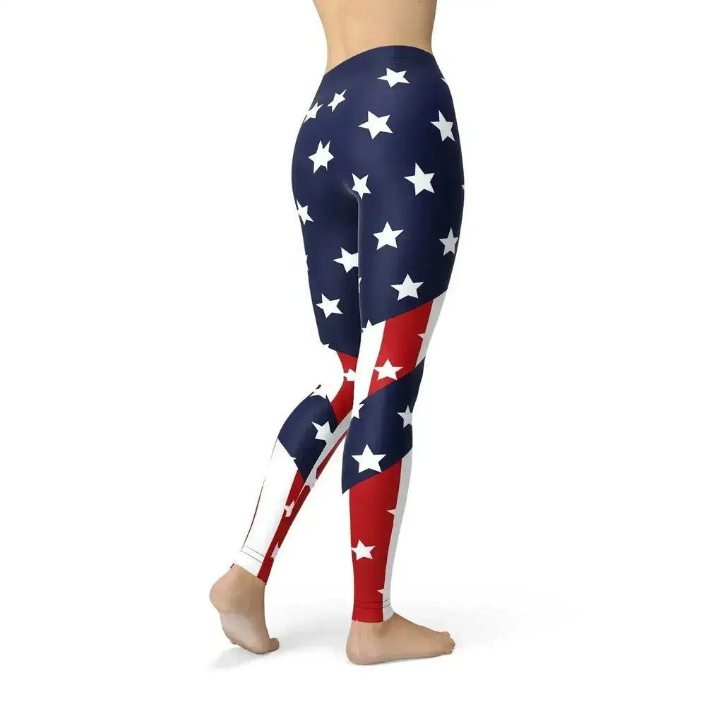 Womens American Flag Leggings