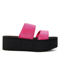 Women's Platform Sandal 2 Band Neon Pink