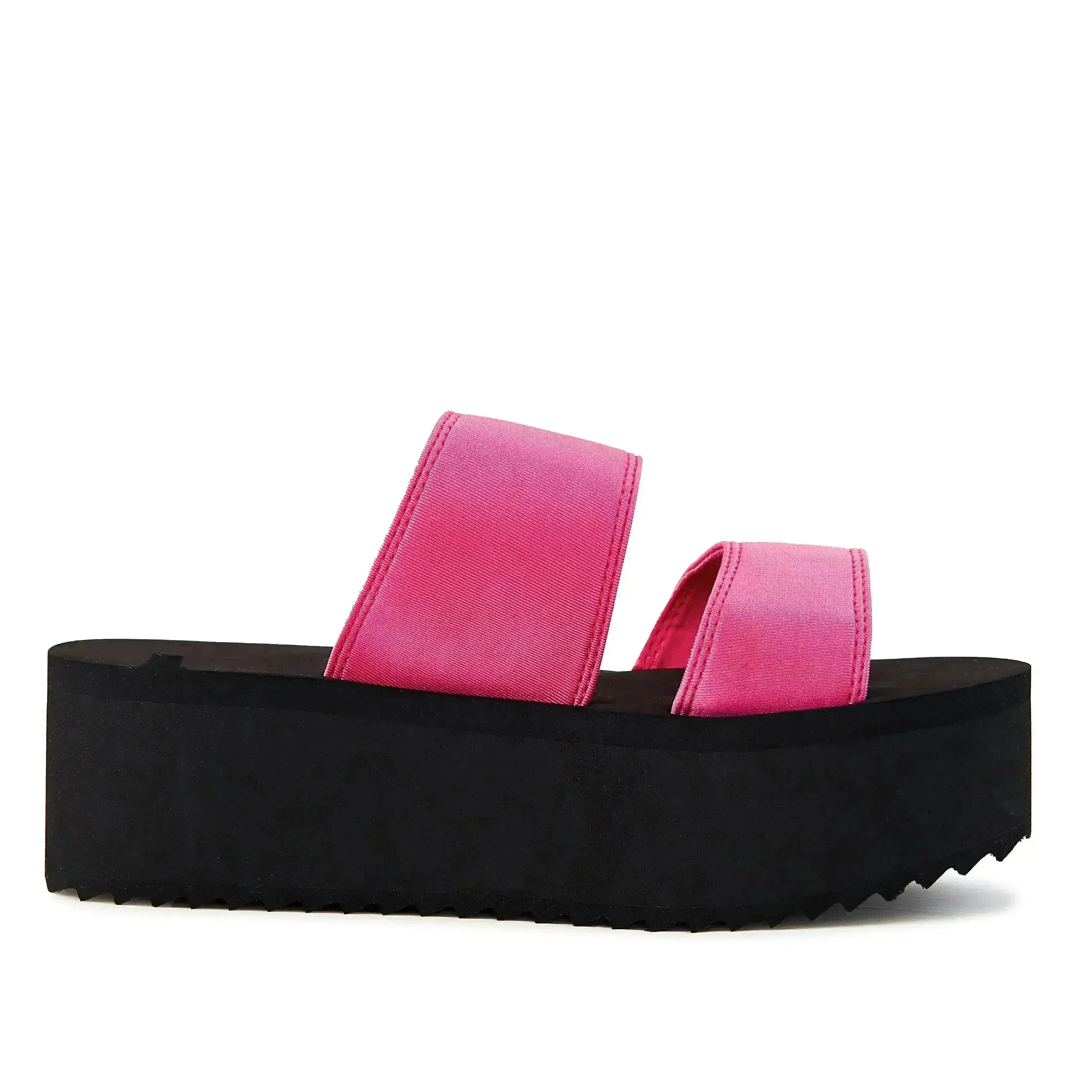 Women's Platform Sandal 2 Band Neon Pink