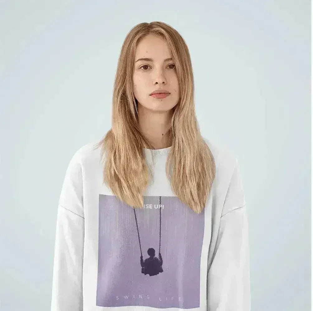 Purple Logo Sweatshirt - Soft Loose Fit Women's Top | Femstylo