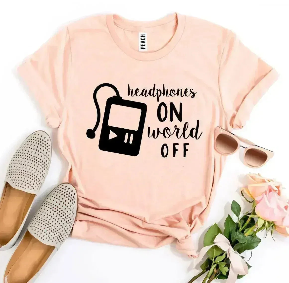 Headphones On World Off T-shirt