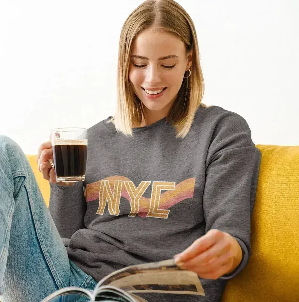 NYC Retro 70's Sweatshirt – Vintage Loose Fit Crewneck