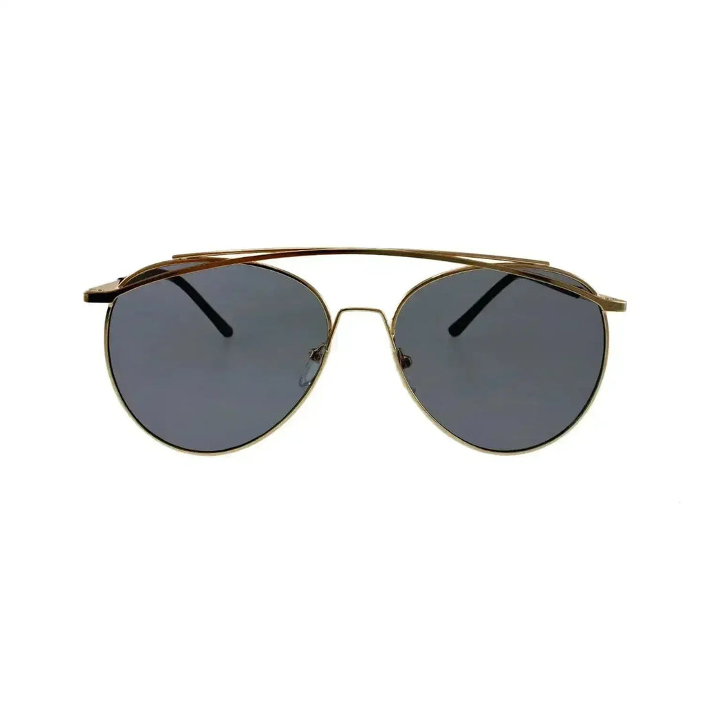 Jase New York Lincoln Sunglasses – Smoke Aviators with Brow Bar