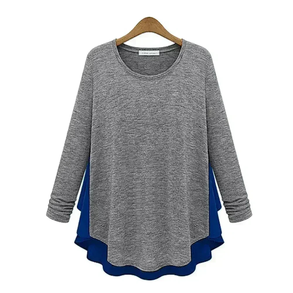 Women's Flowy Pleated Back Top - Chiffon & Cotton Blend | Femstylo