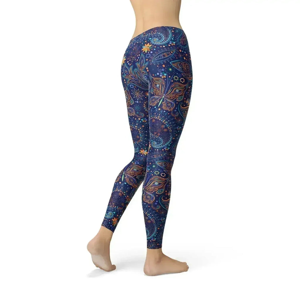 Womens Paisley Butterfly Leggings