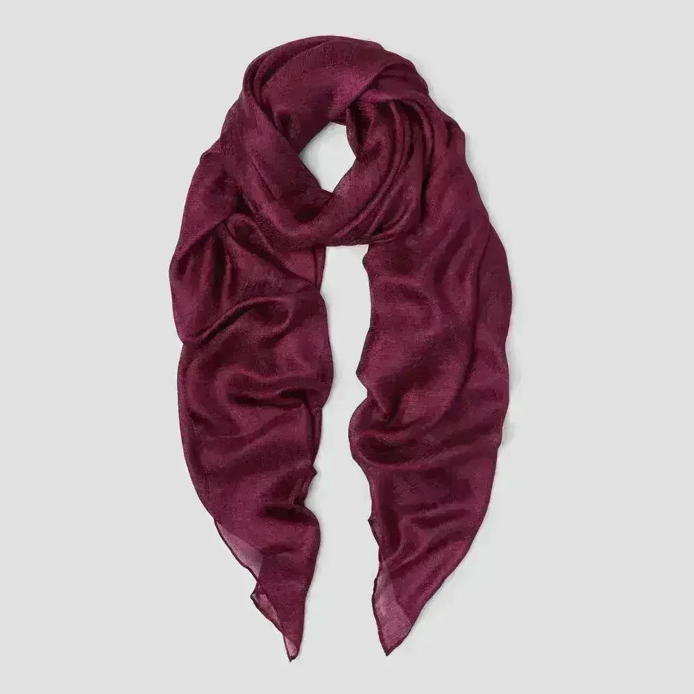 Linen Silk Scarf with Textured Finish