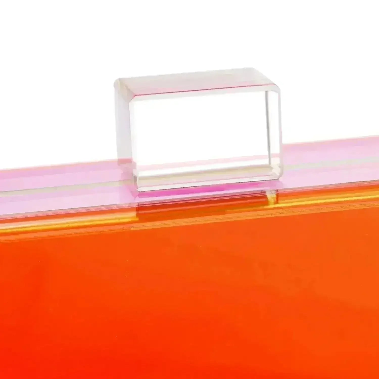 Trendy Neon Two Tone Transparent Acrylic Clutch