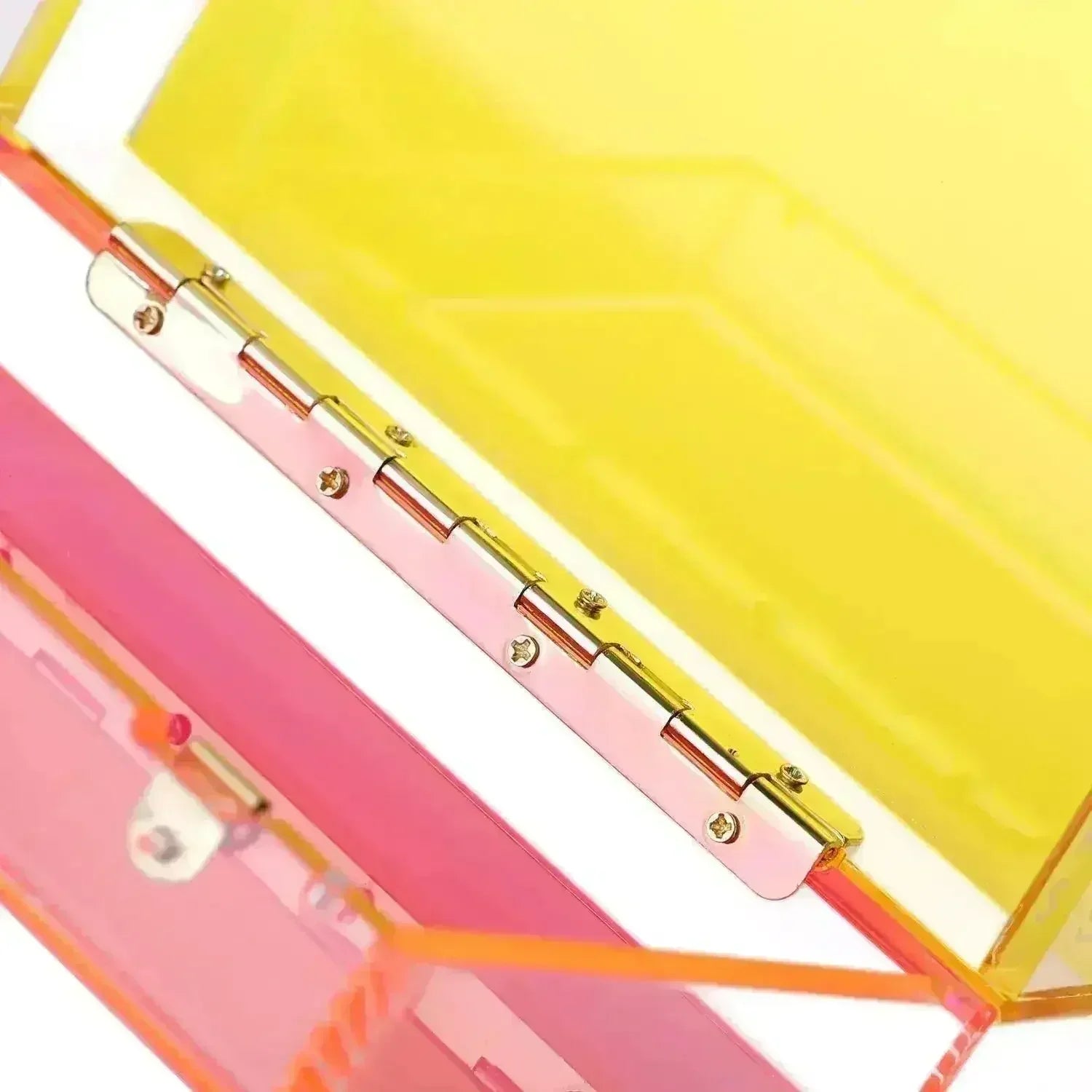 Trendy Neon Two Tone Transparent Acrylic Clutch