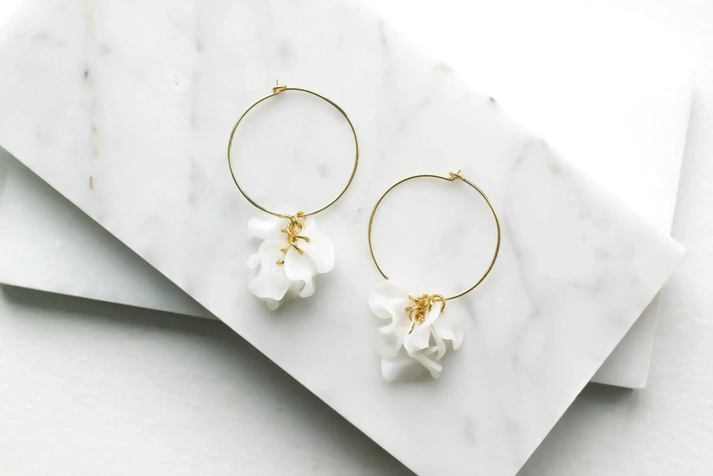 Vita Sustainable Gold Hoops | Recycled Flower Earrings - Femstylo
